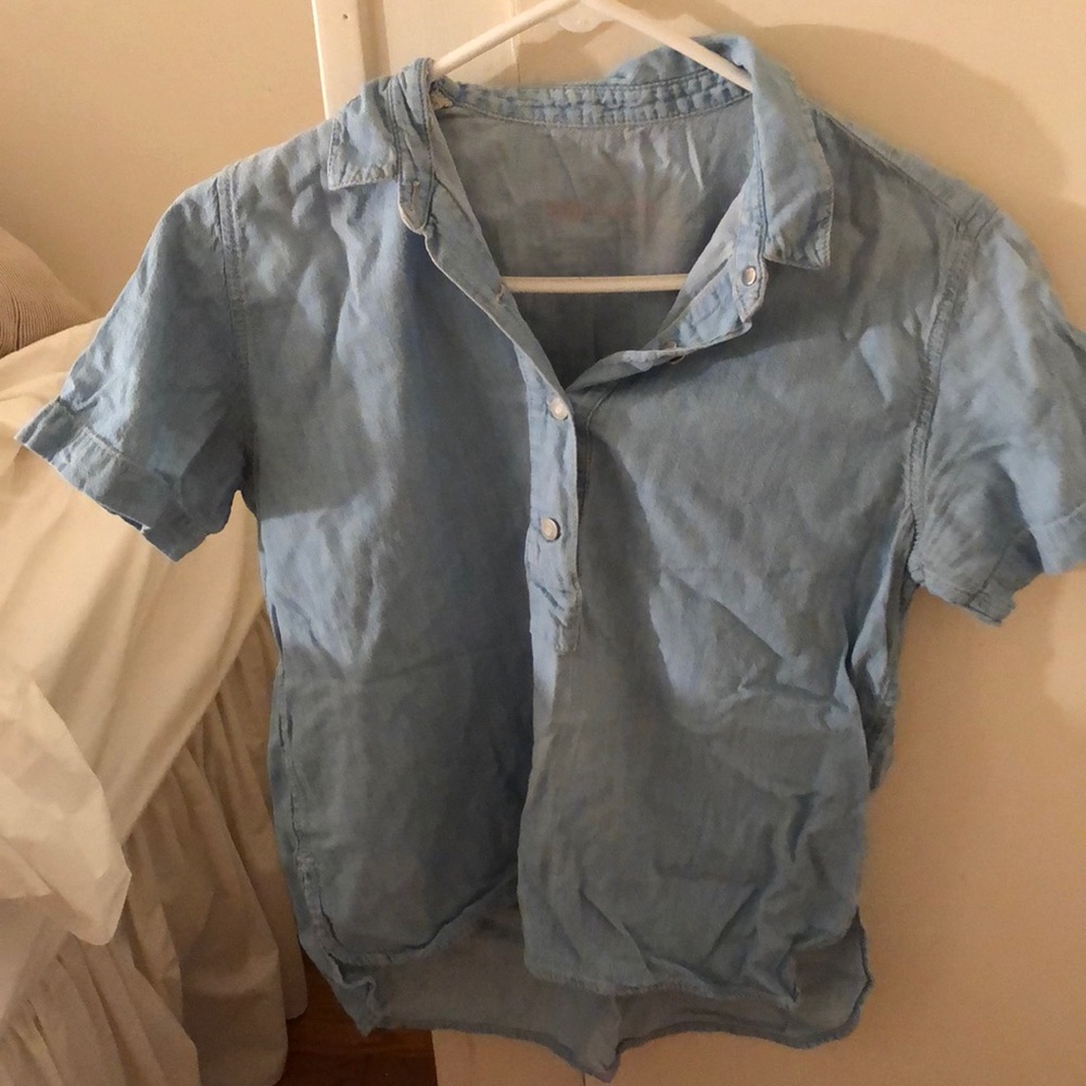 Gap half button down chambray shirt